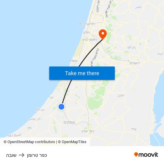 שובה to כפר טרומן map