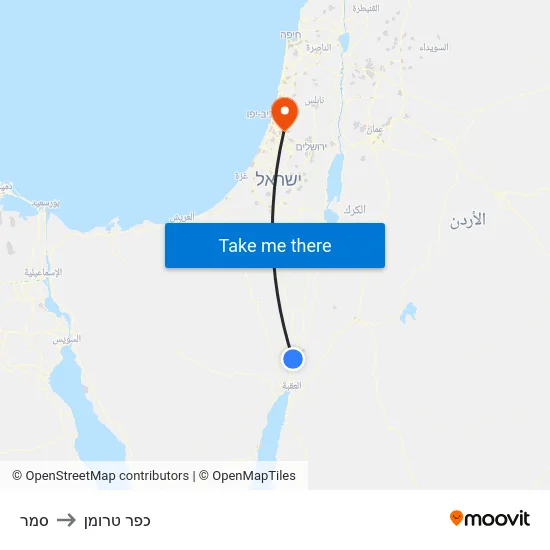 סמר to כפר טרומן map