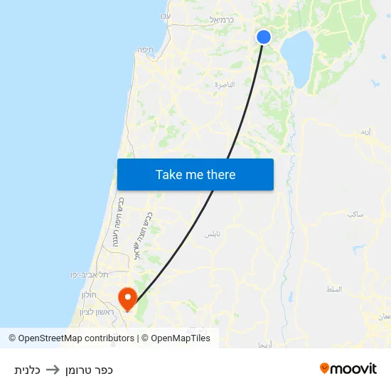 כלנית to כפר טרומן map