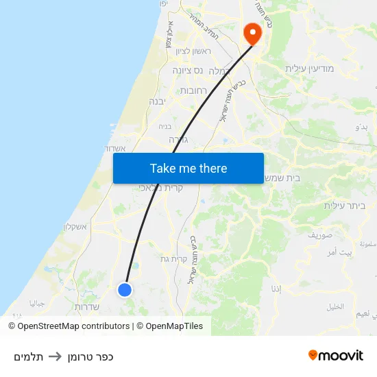 תלמים to כפר טרומן map