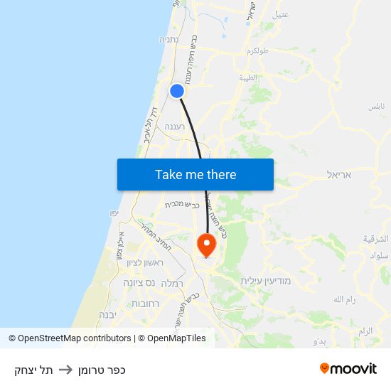 תל יצחק to כפר טרומן map