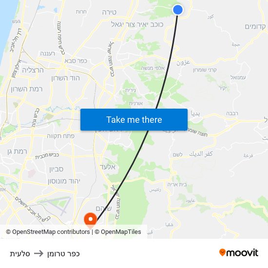 סלעית to כפר טרומן map