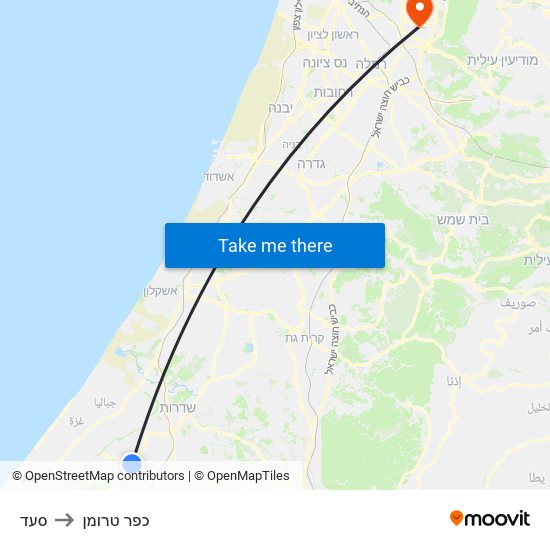 סעד to כפר טרומן map