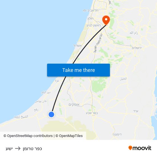 ישע to כפר טרומן map