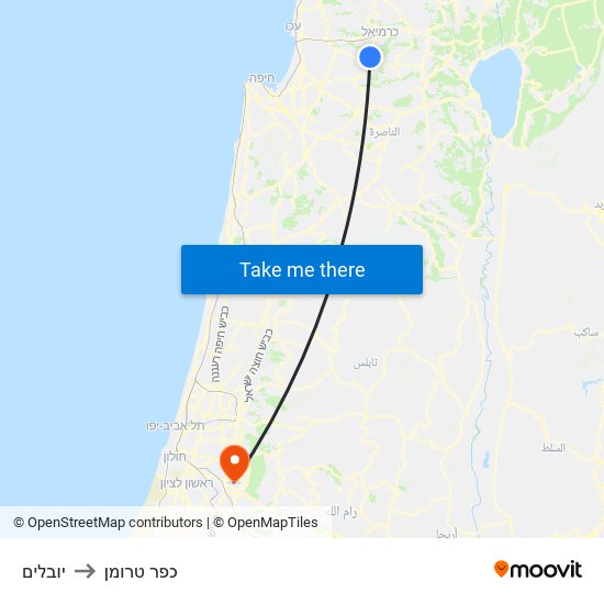 יובלים to כפר טרומן map