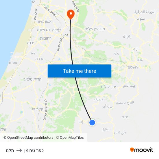 תלם to כפר טרומן map