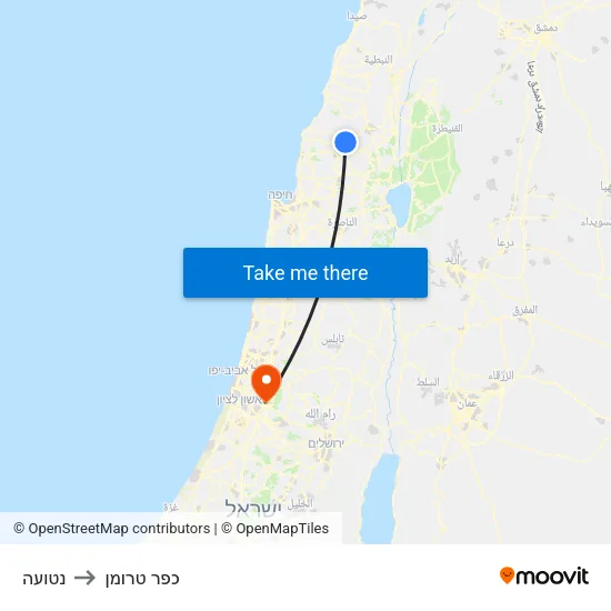 נטועה to כפר טרומן map