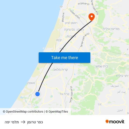 תלמי יפה to כפר טרומן map