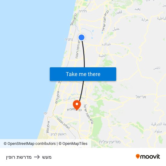 מדרשת רופין to מעש map