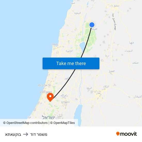 בוקעאתא to משמר דוד map