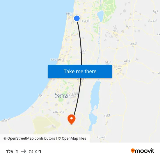 ח'ואלד to דימונה map