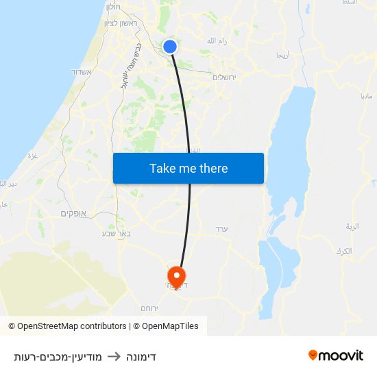 מודיעין-מכבים-רעות to דימונה map