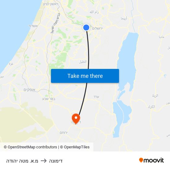 מ.א. מטה יהודה to דימונה map