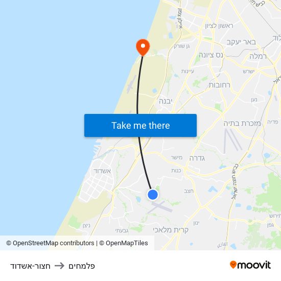 חצור-אשדוד to פלמחים map