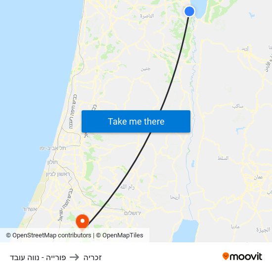 פורייה - נווה עובד to זכריה map