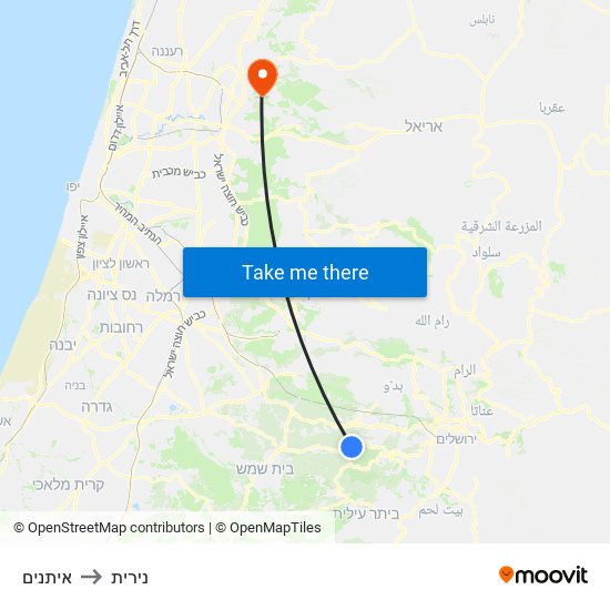 איתנים to נירית map