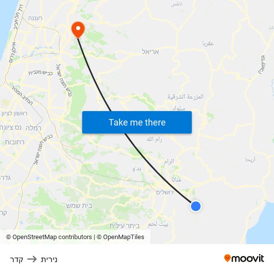 קדר to נירית map