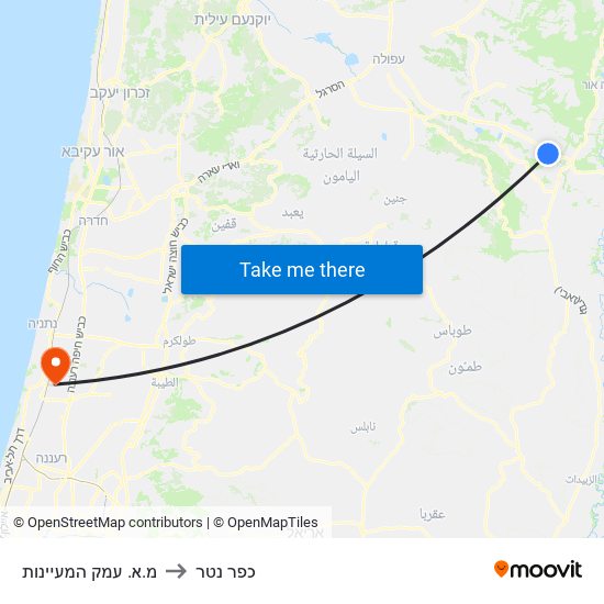 מ.א. עמק המעיינות to כפר נטר map