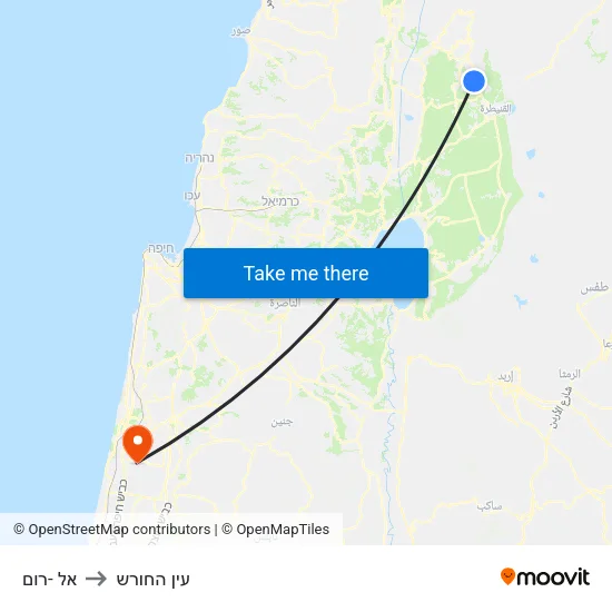 אל -רום to עין החורש map