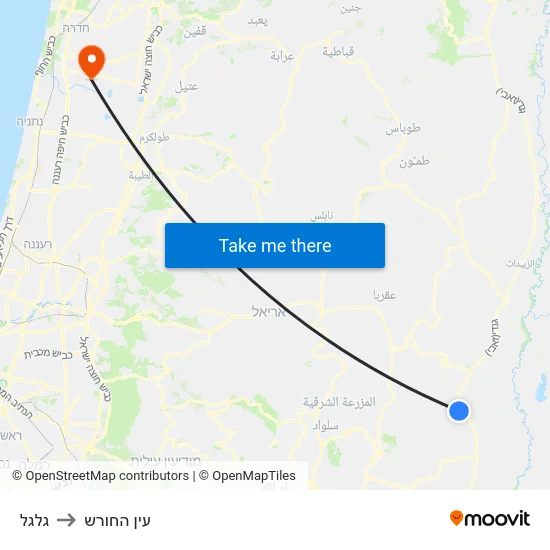 גלגל to עין החורש map