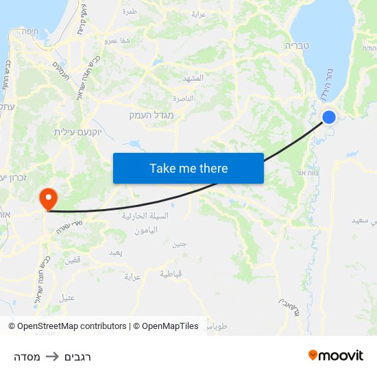 מסדה to רגבים map