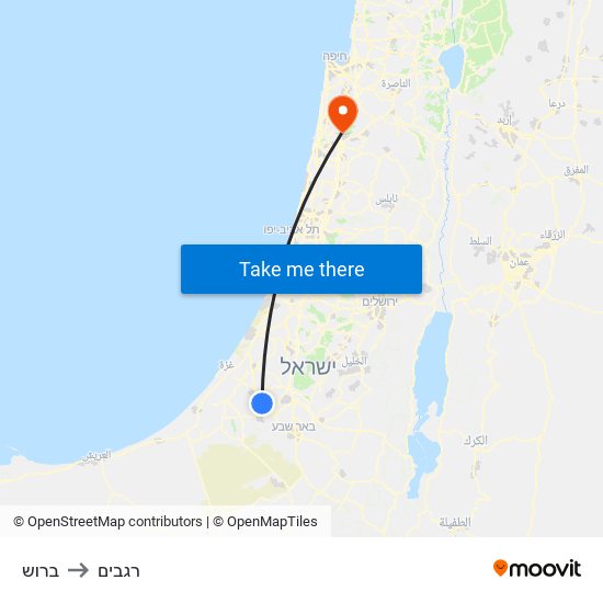 ברוש to רגבים map