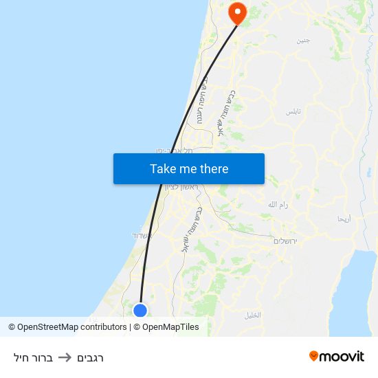 ברור חיל to רגבים map