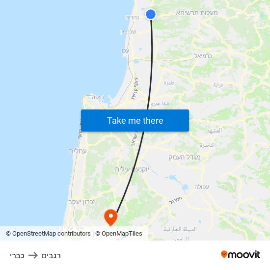 כברי to רגבים map