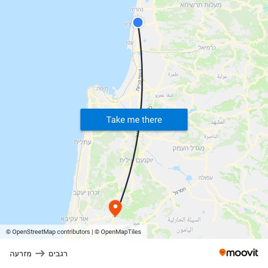 מזרעה to רגבים map