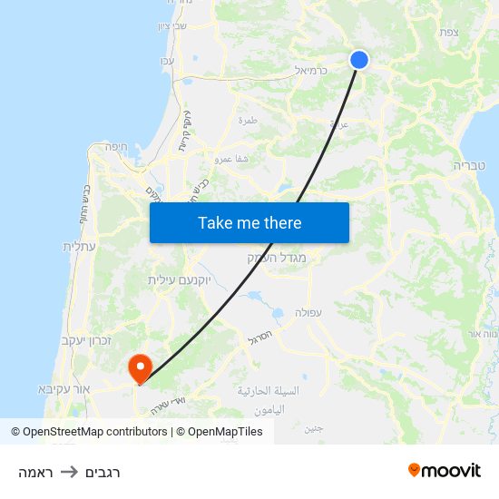 ראמה to רגבים map