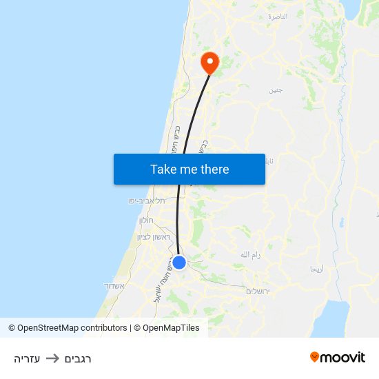 עזריה to רגבים map