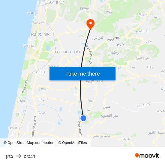 בחן to רגבים map