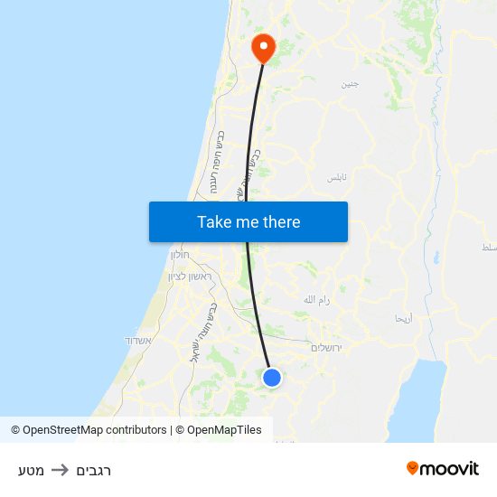 מטע to רגבים map