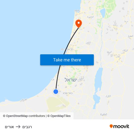 אורים to רגבים map