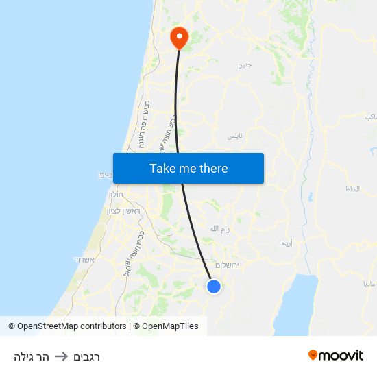 הר גילה to רגבים map