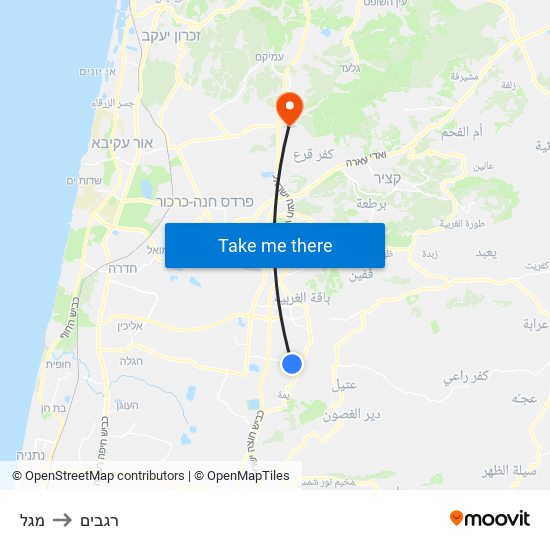 מגל to רגבים map