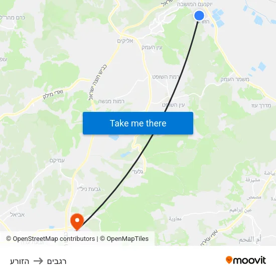 הזורע to רגבים map