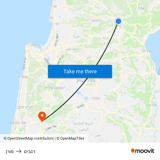 מורן to רגבים map