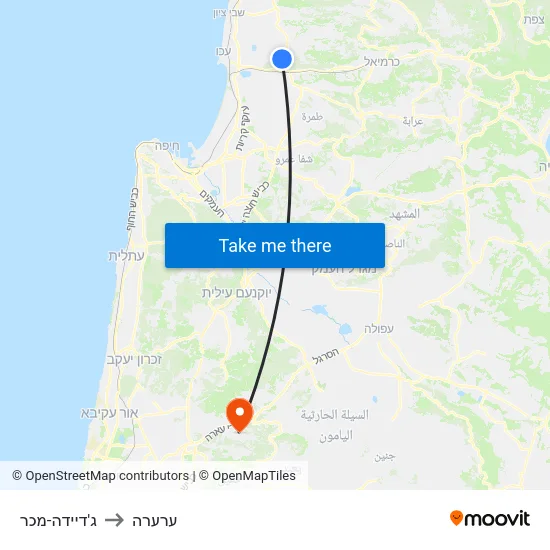 ג'דיידה-מכר to ערערה map