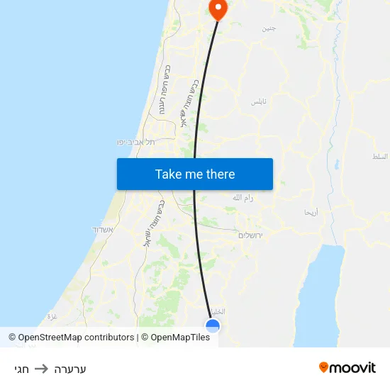 חגי to ערערה map