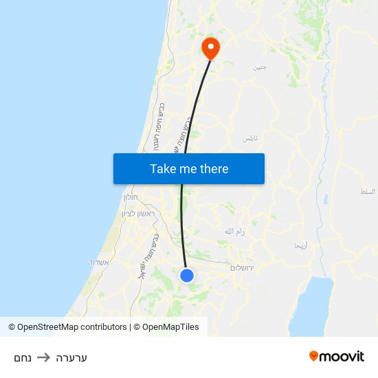 נחם to ערערה map