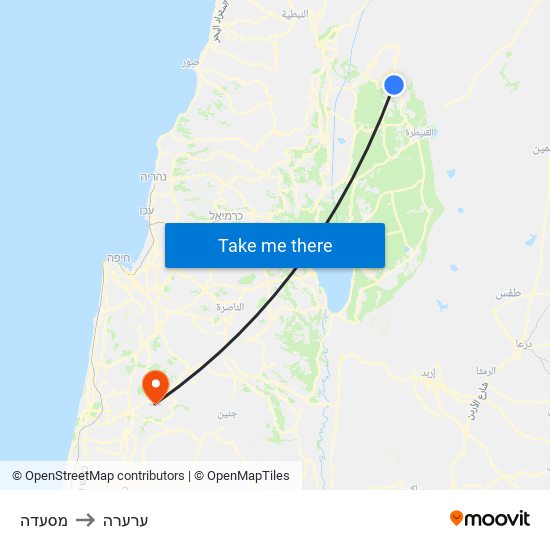 מסעדה to ערערה map