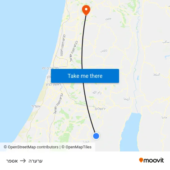 אספר to ערערה map