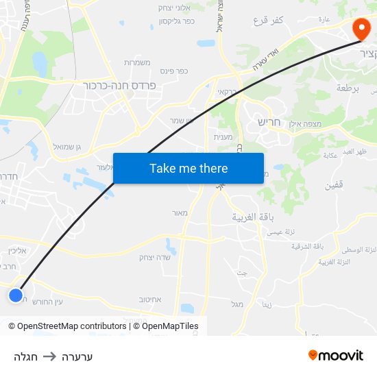 חגלה to ערערה map