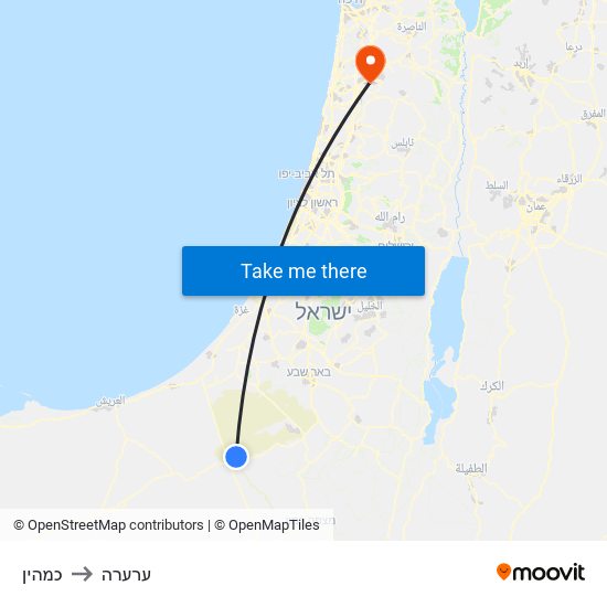 כמהין to ערערה map