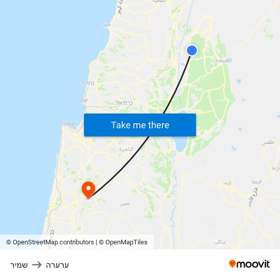 שמיר to ערערה map