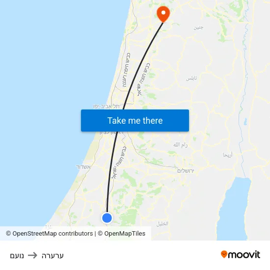 נועם to ערערה map