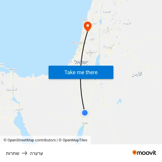 שחרות to ערערה map