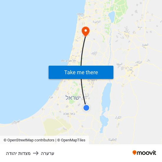 מצדות יהודה to ערערה map