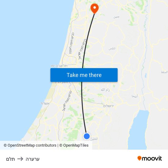 תלם to ערערה map